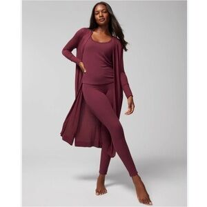 Soma Cool Nights + Days Long Ribbed Cardigan in Big Cab Maroon size Large Soft